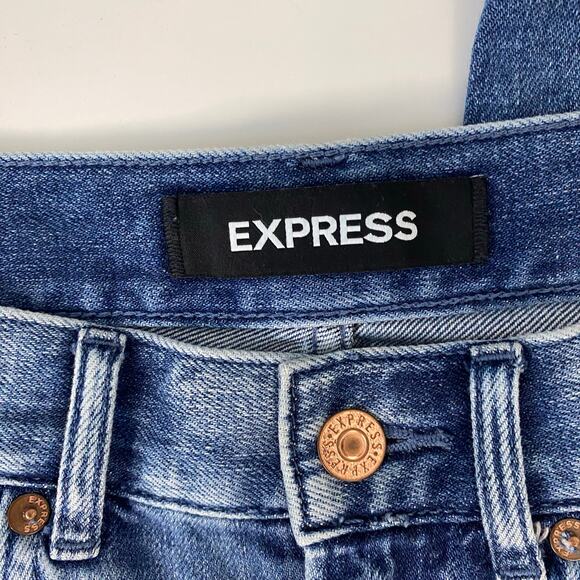 Express Original Cropped Wide Leg Jeans High Rise Soft Stretch Denim Size 6 - Picture 7 of 8